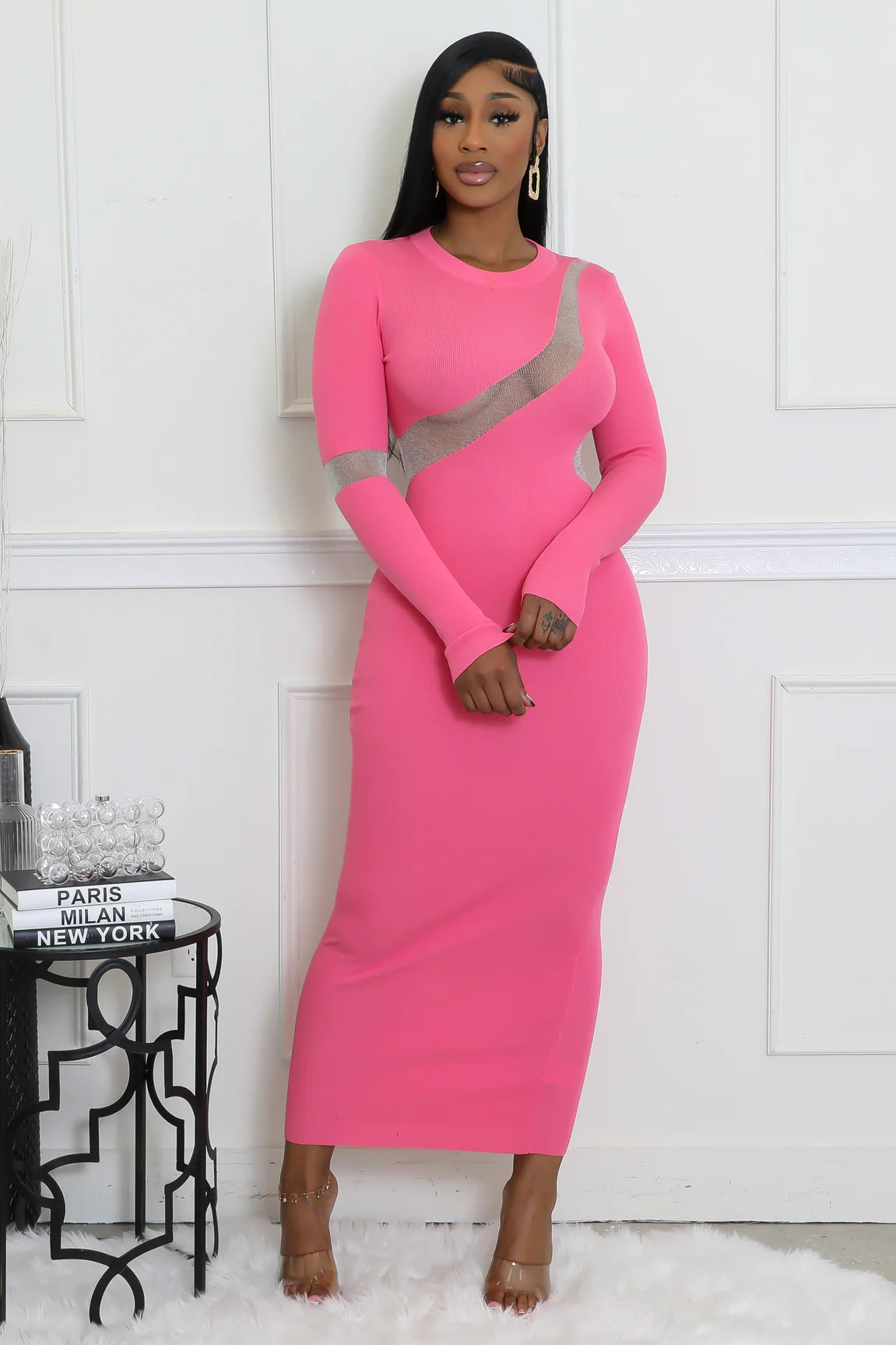 Mesh Bodycon Maxi Dress