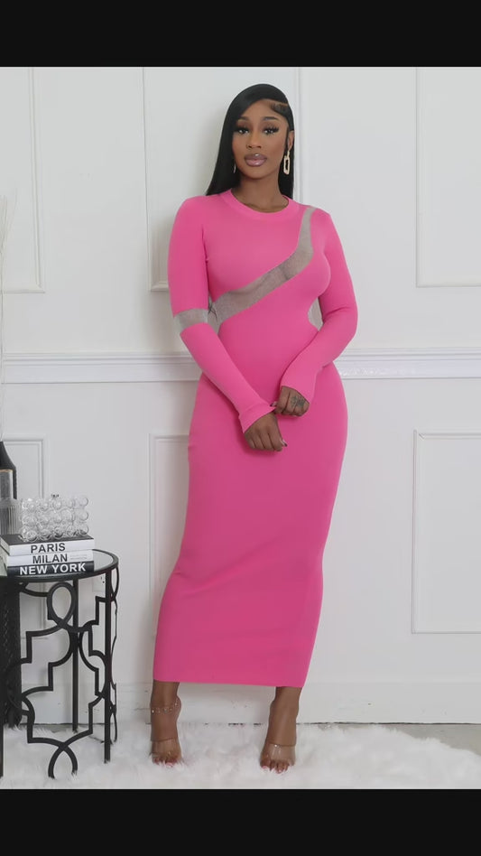 Mesh Bodycon Maxi Dress